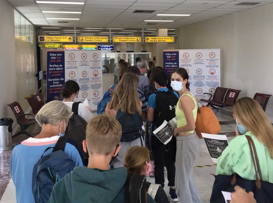 Arrivals at Lemnos Airport - image taken by Mark Hodson 101 Holidays