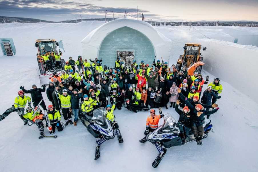 The team preparing for ICEHOTEL 33