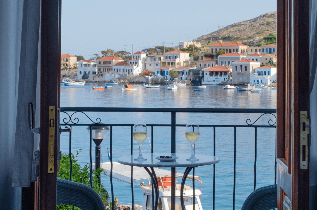 Deluxe apartment balcony, Aegean View, Halki, Dodecanese