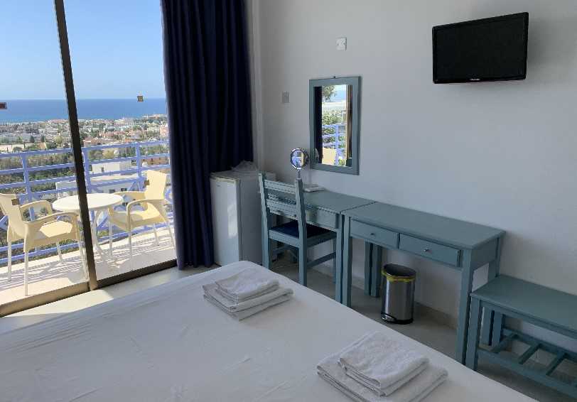 Sea view room with balcony, Axiothea Hotel, Paphos, Cyprus