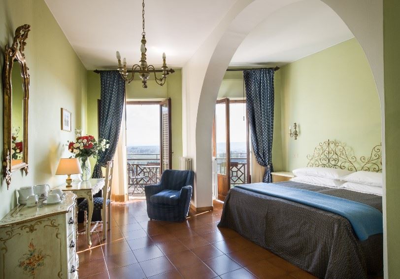 Standard Room with balcony/terrace and panoramic view, La Cisterna Hotel, San Gimignano, Tuscany