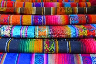 Colourful fabrics, Otavalo market, Ecuador