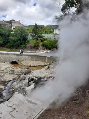 Volcanic fumaroles as Lagoa das Furnas