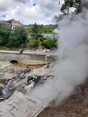 Volcanic fumaroles as Lagoa das Furnas