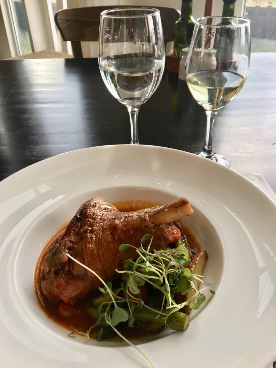 Patagonian lamb shank with roasted vegetables