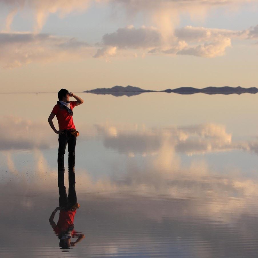 Mirror image on Salar de Uyuni