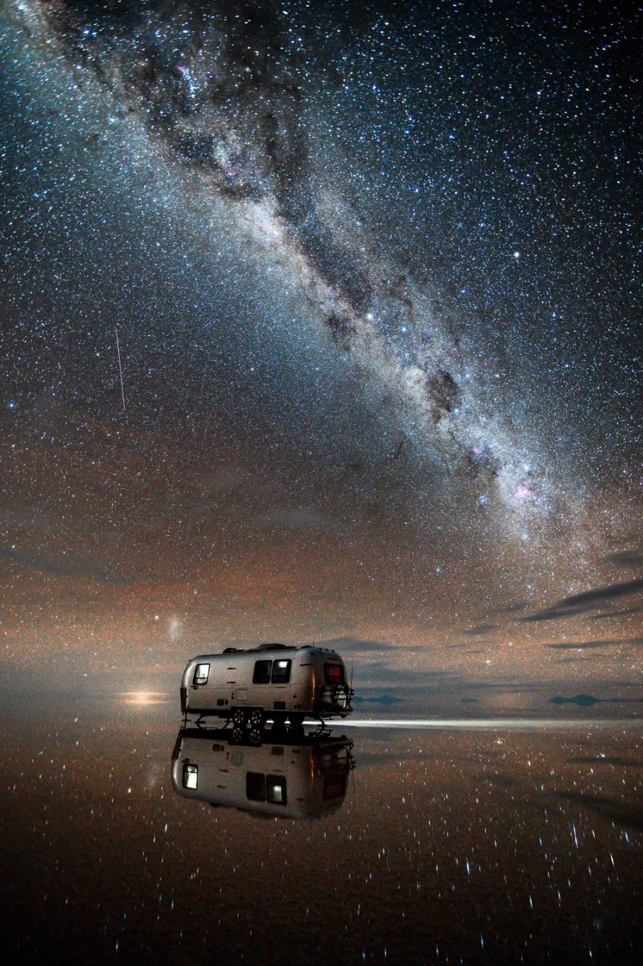 Deluxe airstream camper, Salar de Uyuni, Bolivia