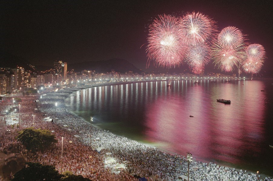 Copacabana Beach fireworks, Rio de Janeiro, Brazil