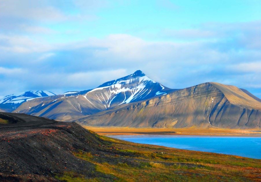 Lush landscapes of autumn, Svalbard, Norway