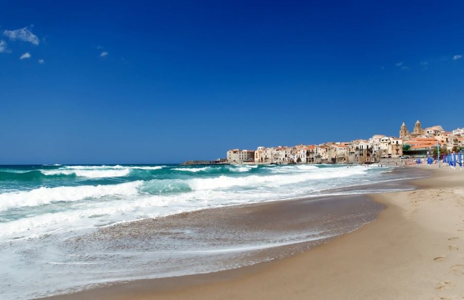 Blue flag status beach in Sicily