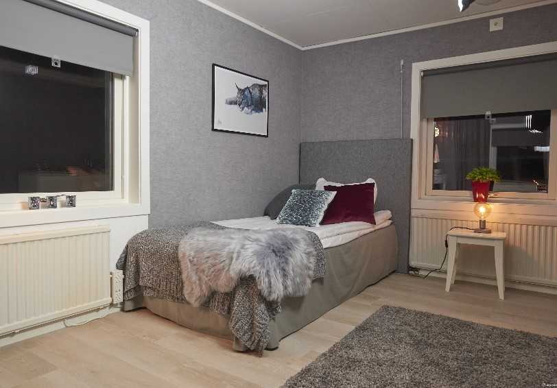Twin bedroom, Pine Bay Suite, Pine Bay Lodge, Swedish Lapland