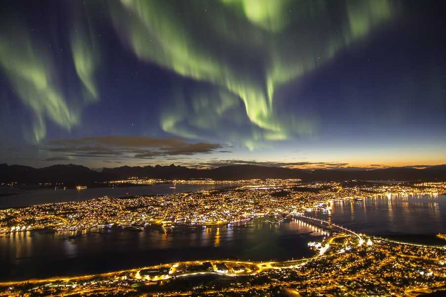 Aurora Borealis over Tromso, Northern Norway, Norway