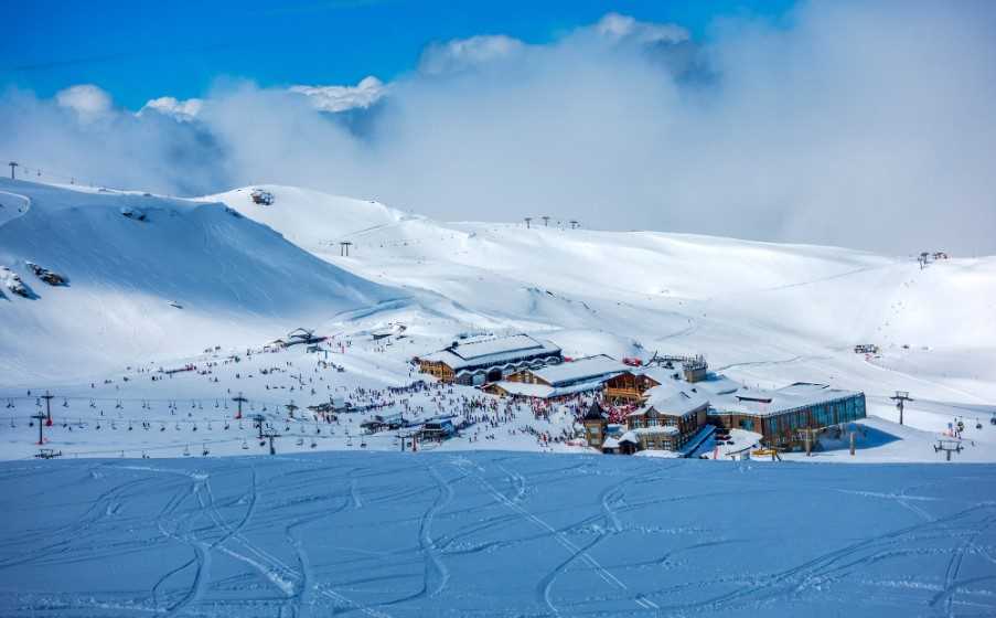 Skiing in the Sierra Nevada natural park, Andalucia, Spain
