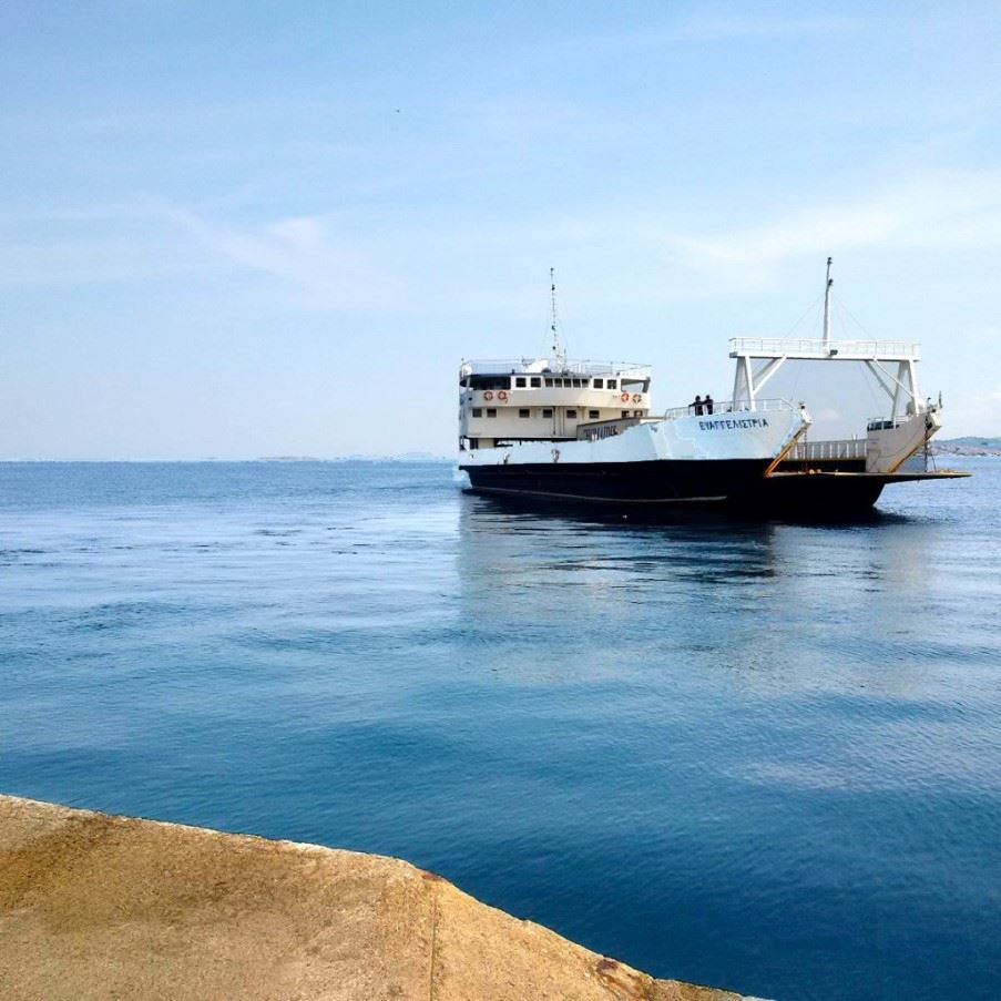 The ferry arrives