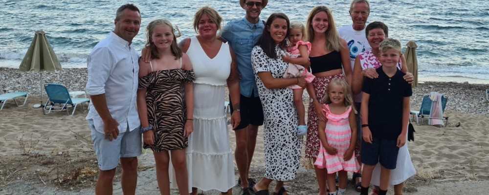 Lesley and Steve and their family in Chrani, Peloponnese