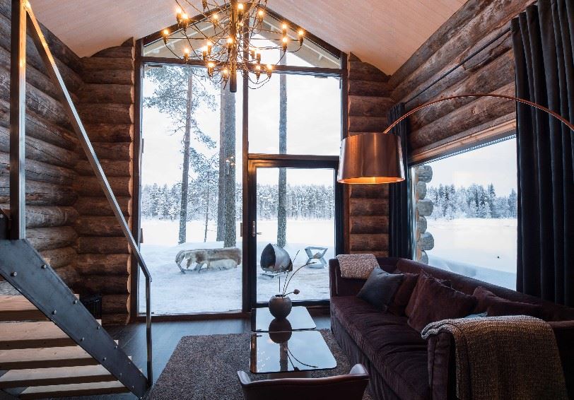 Living room, Cabin 2 - Wind, Arctic Retreat, Swedish Lapland