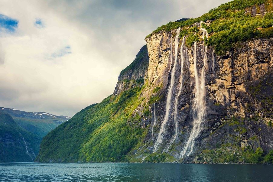 Waterfalls Fjords, Norway