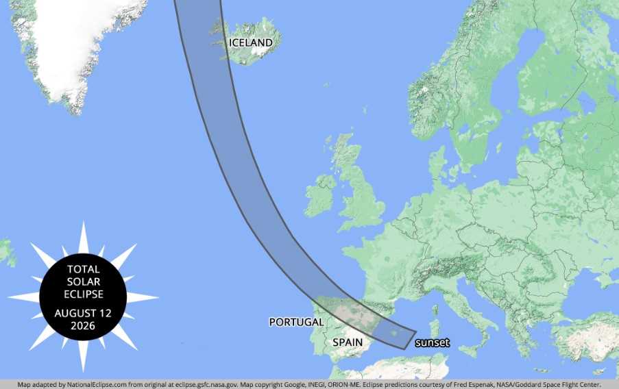 Map adapted by NationalEclipse.com 