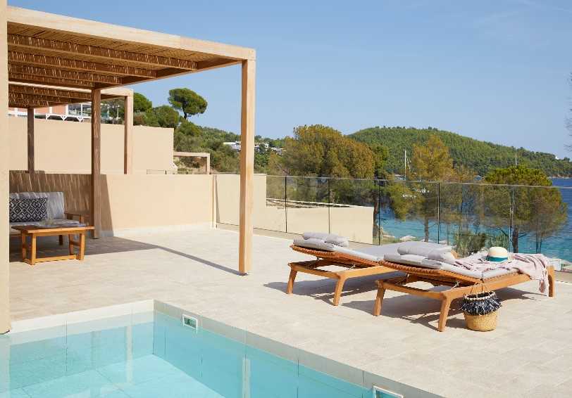 Grace Junior Suite Private Pool, Elivi Hotel, Koukounaries, Skiathos, Greece