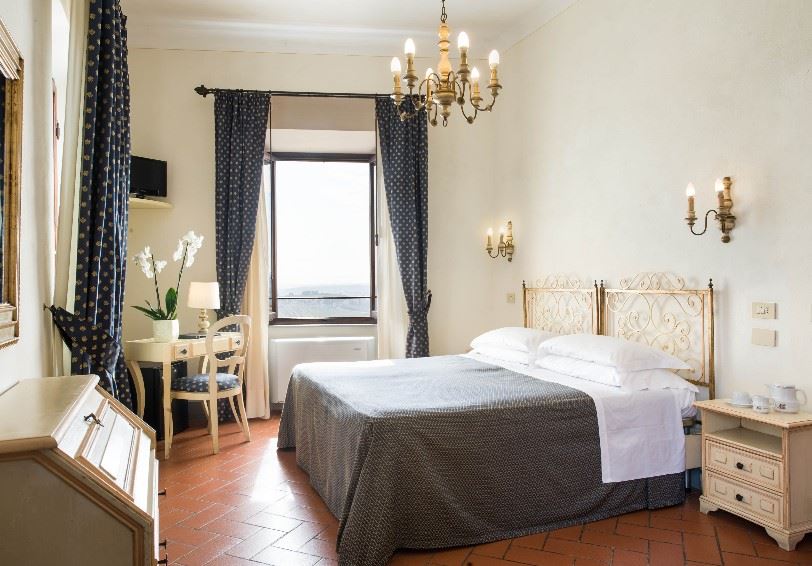 Standard Room with panoramic view, La Cisterna Hotel, San Gimignano, Tuscany