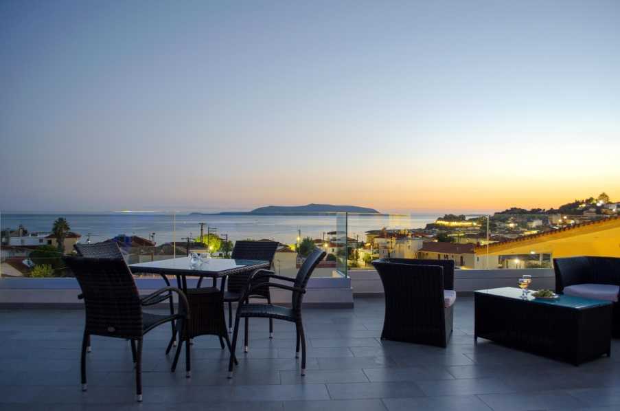 Estia Hotel terrace at sunset