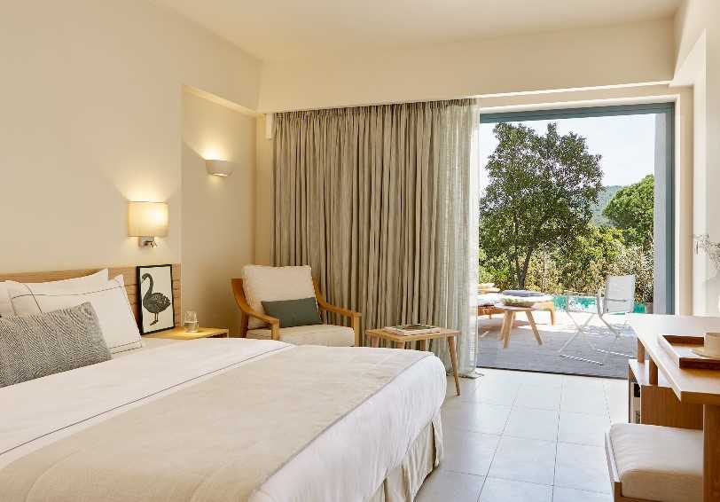 Xenia Superior Room with front 'swim up' pool, Elivi Hotel, Koukounaries, Skiathos, Greece