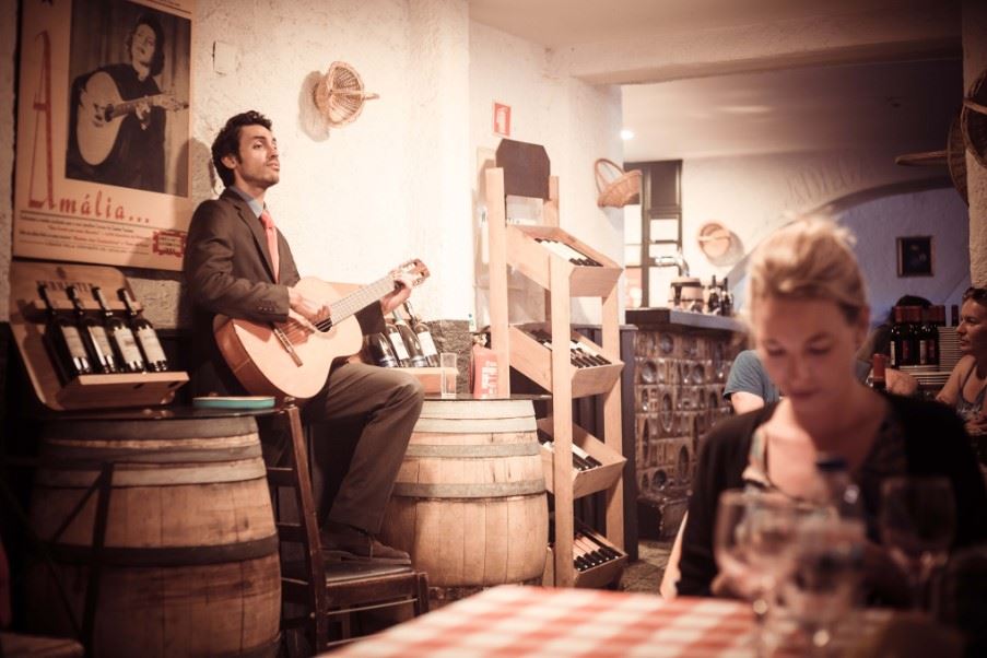 Musicians playing Fado music in Lisbon, Portugal