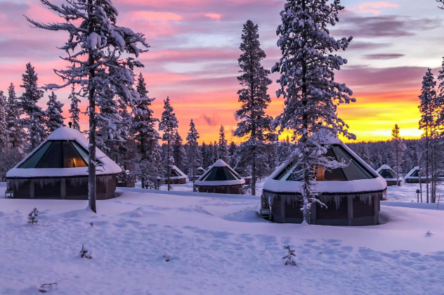 Beautiful scenes at the Northern Lights Village Saariselka, Saariselka, Lapland, Finland