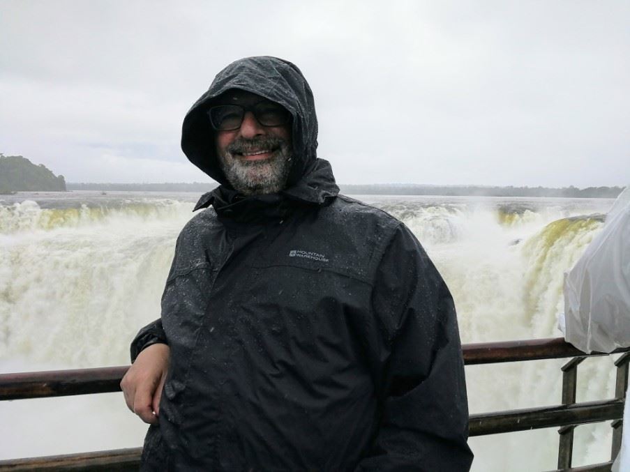 Trying to keep dry at Devil's Throat, Iguasu Falls