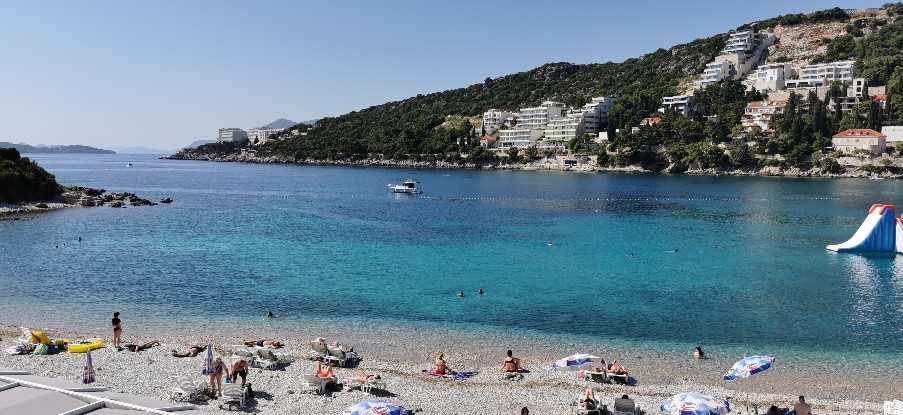 Beach opposite Hotel Vis, Dubrovnik