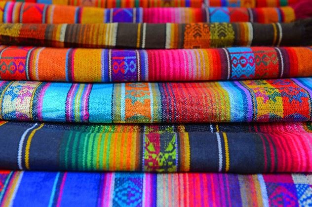 Colourful fabrics, Otavalo market, Ecuador