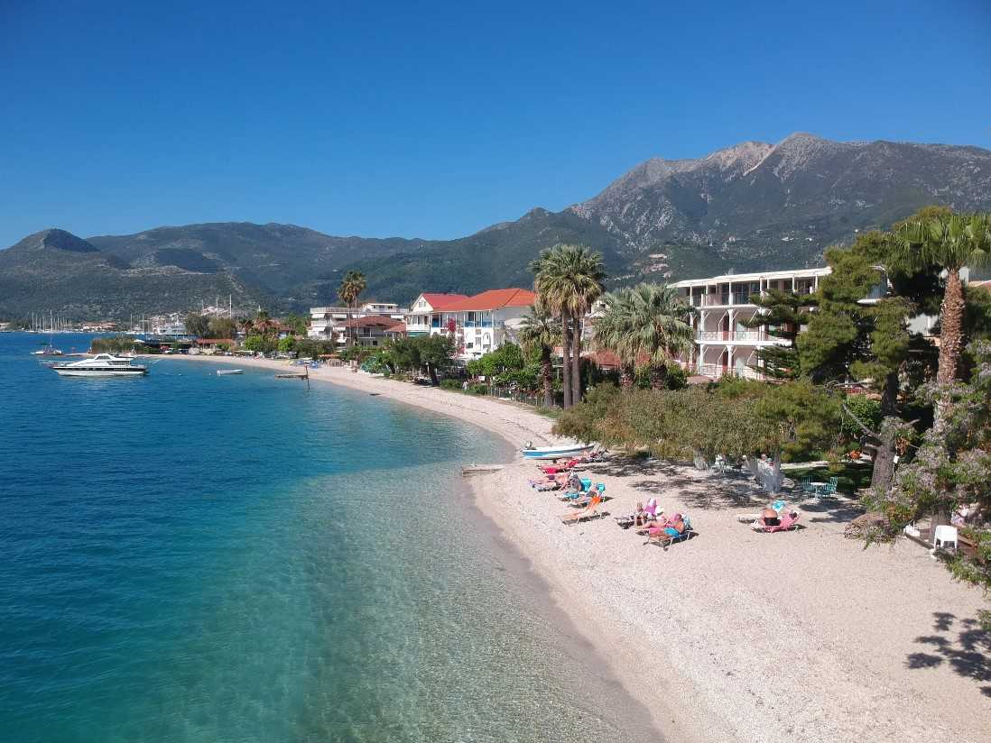 Location of the Palm Trees Hotel, Nidri, Lefkas Location of the Palm Trees Hotel, Nidri, Lefkas