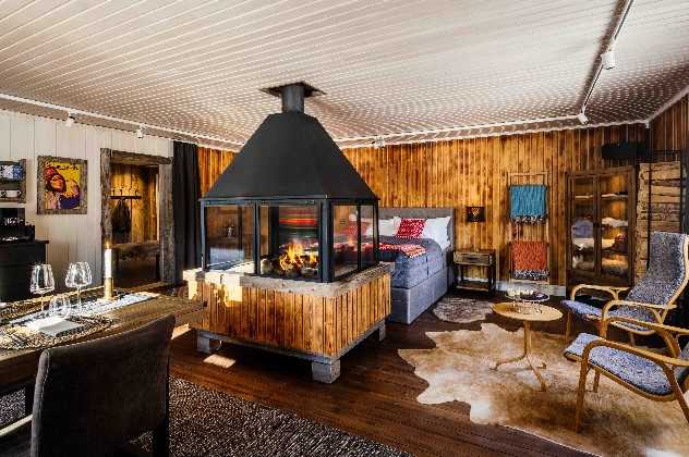 Bedroom, Loggers Lodge, Harads, Sweden
