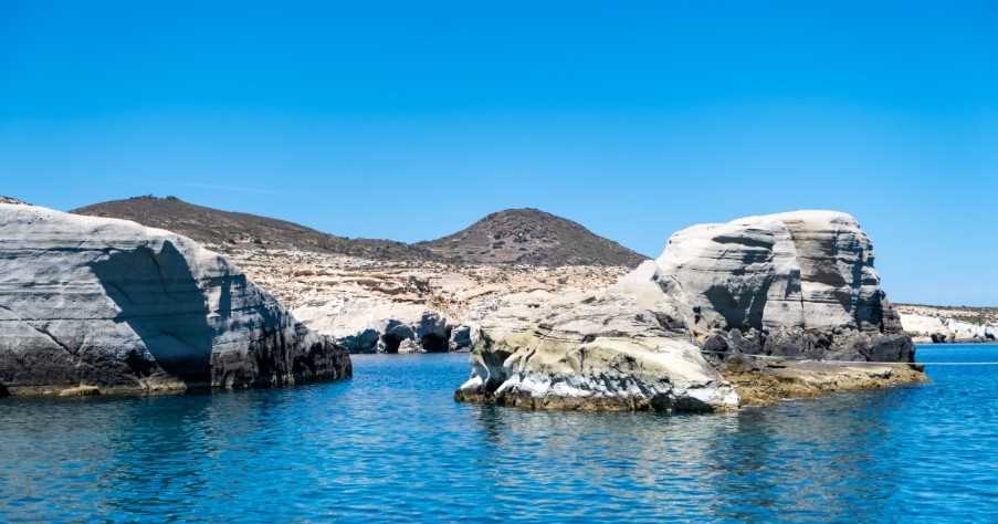 Sarakiniko beach at Milos island, Cyclades Greece