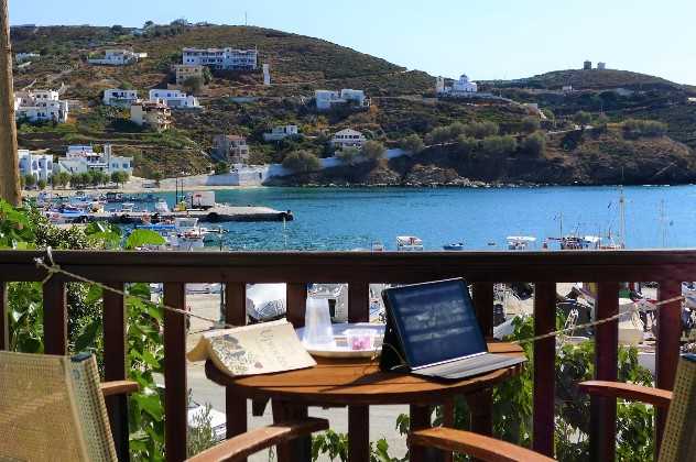 Balcony view, Archipelagos Hotel, Fourni, Greece