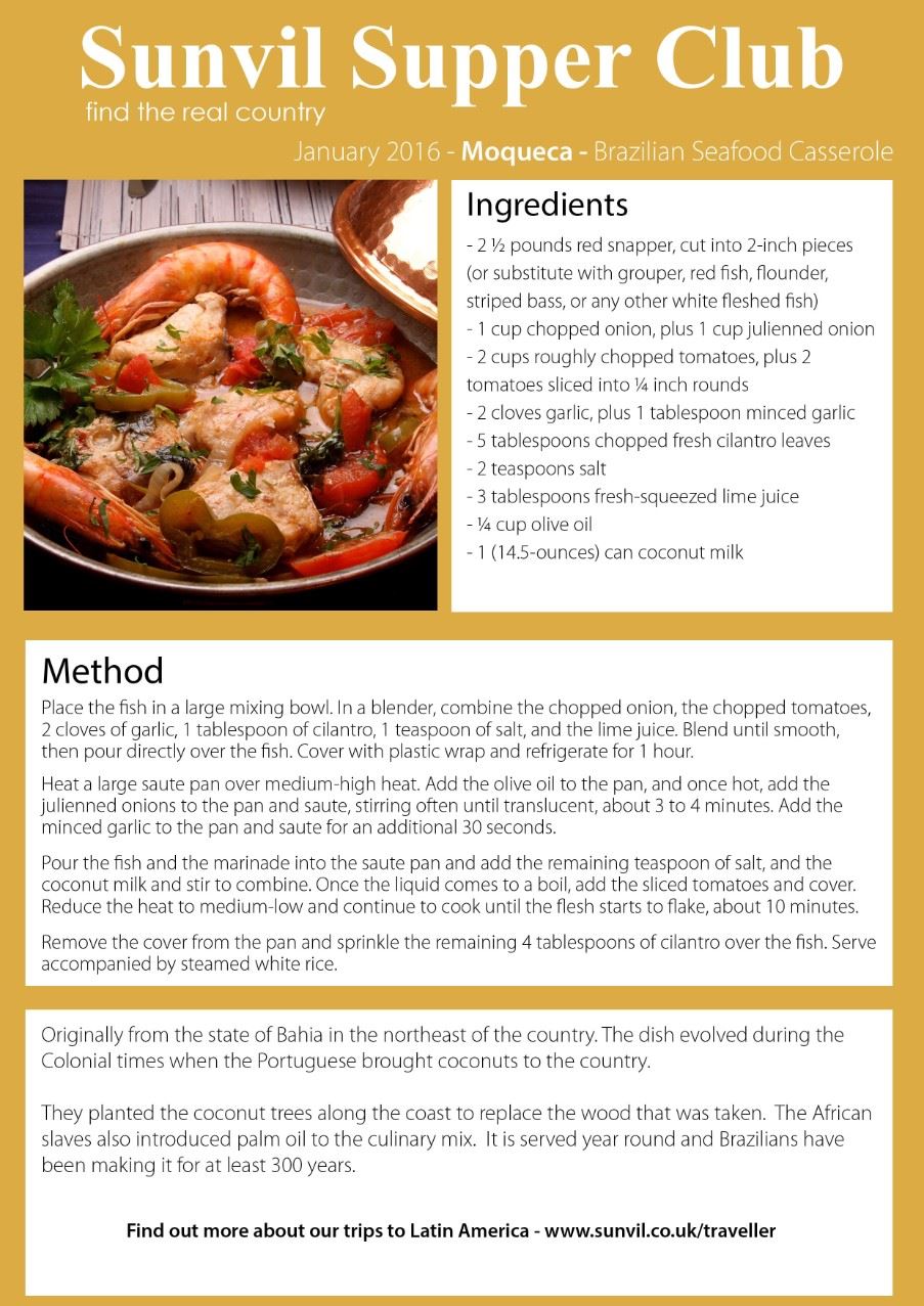 Supper Club recipe card