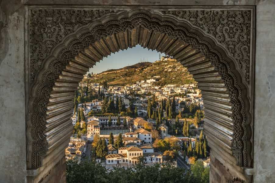 Arab quarter of Albayzin seen from the Alhambra Palace