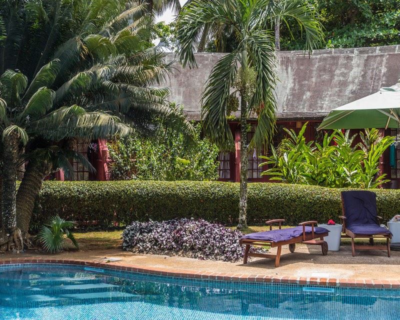 Gardens and pool, Bom Bom Resort, Principe