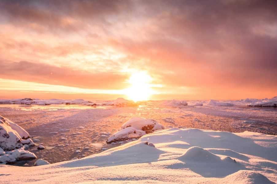 Sunset over Antarctica