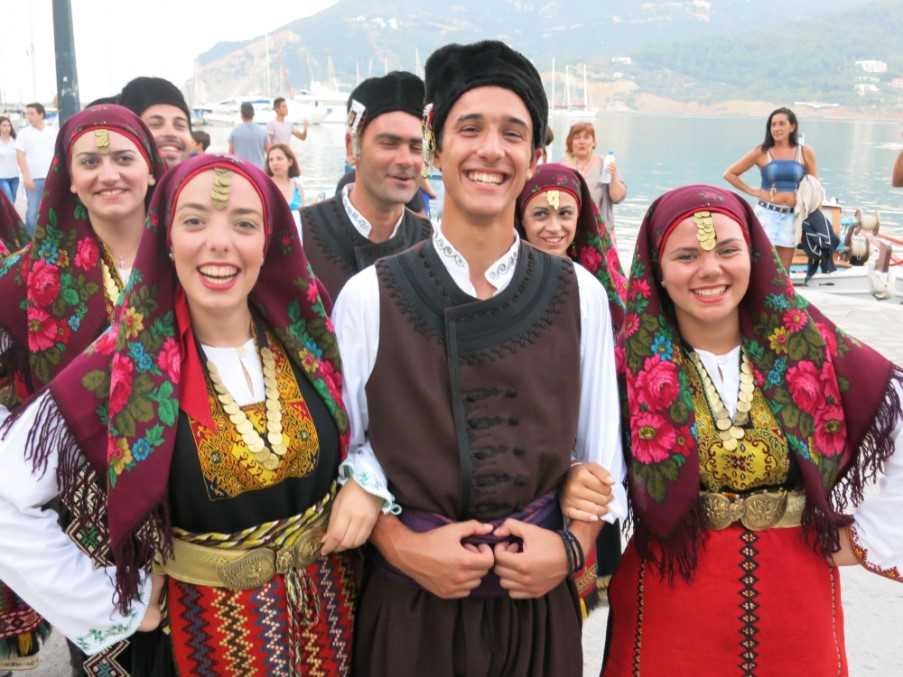 Dancers at a traditional Greek festival