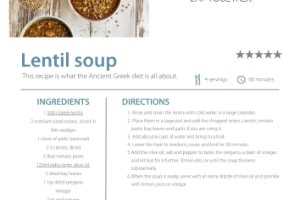 Recipe card - Lentil soup