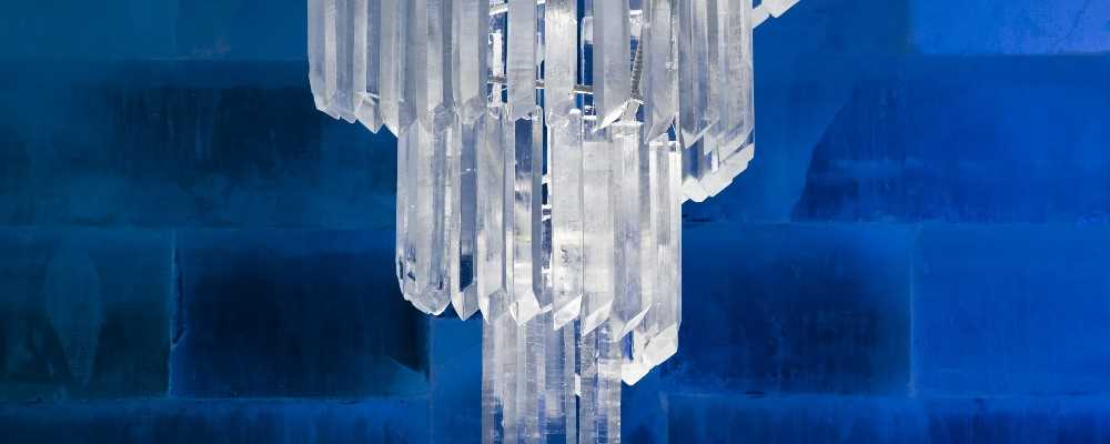 Chandelier, ICEHOTEL, Jukkasjarvi, Swedish Lapland, Sweden