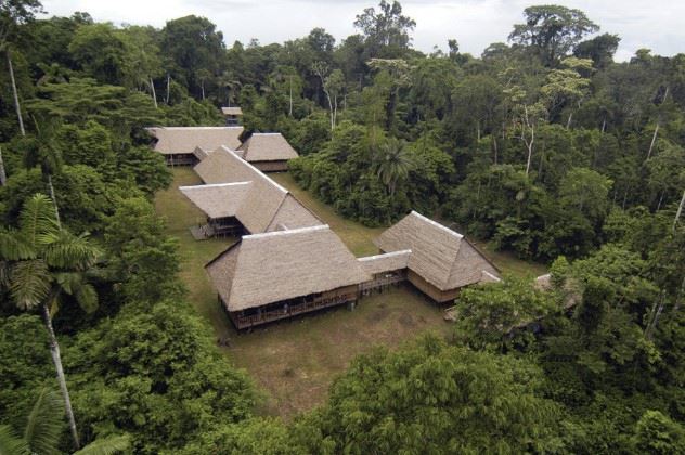 Aerial shot of Tambopata Research Centre
