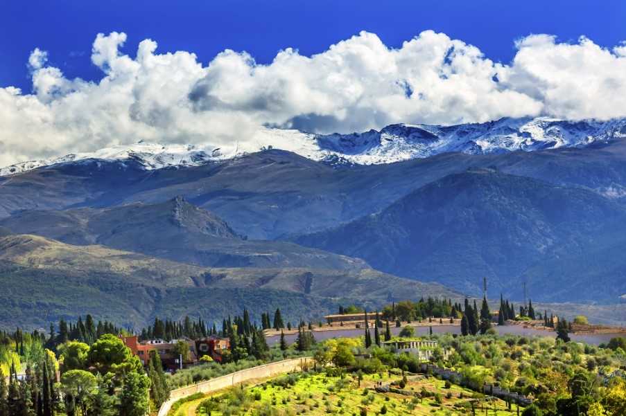 Sierra Nevada looking towards Granada, Andalucia, Spain