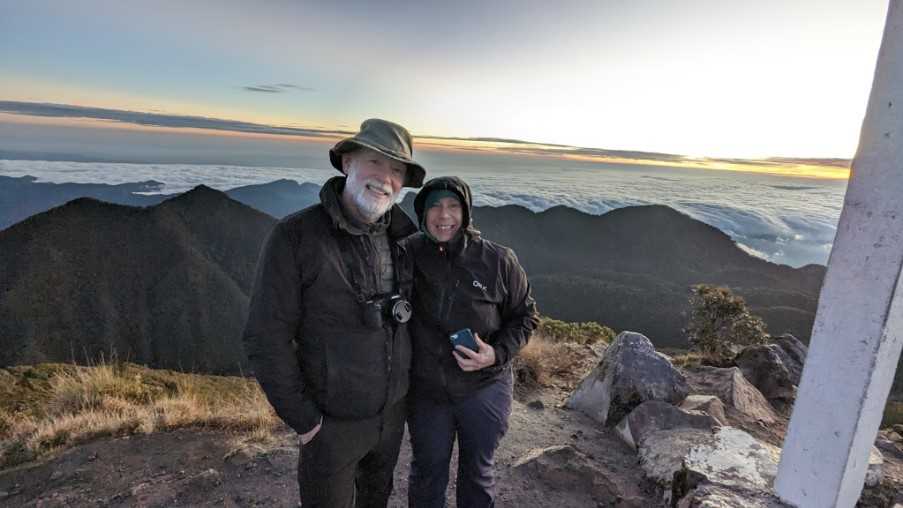 Rose and her partner, Richard at Baru volcano in Panama