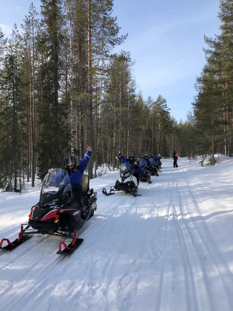 Snowmobiling, Rovaniemi, Finland