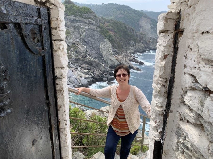 Rosanna at Agios Ionnis Church, Skopelos