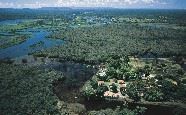 Aerial view, Pousada do Rio Mutum, The Pantanal, Brazil