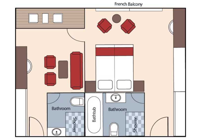 Room plan, Grand Suite, Salsa Deck, AmaMagdalena, Colombia