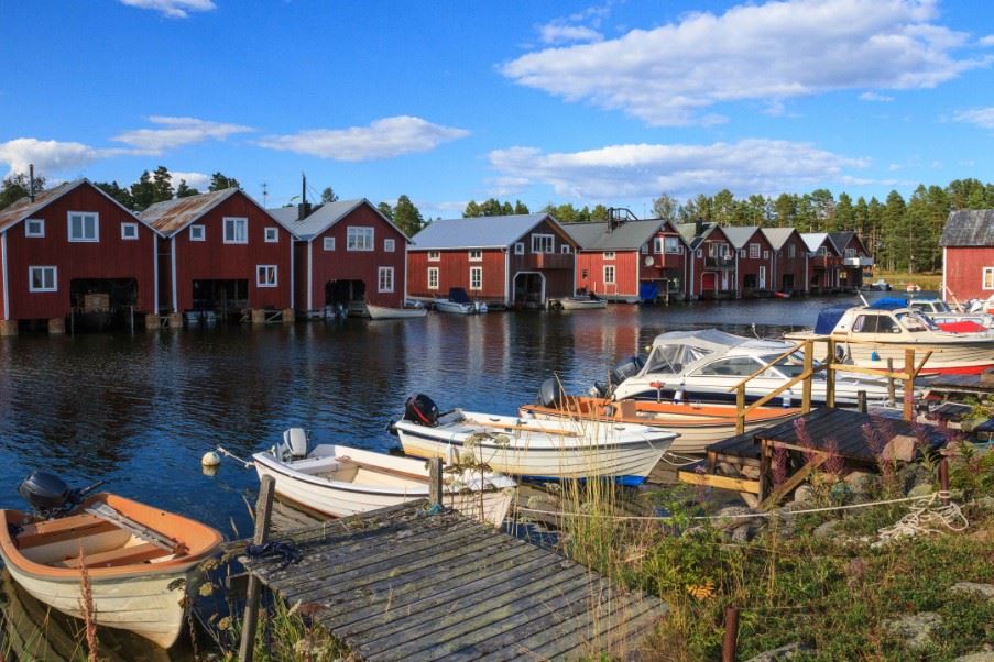 Swedish fishing village on the coast of the Bothnian Sea